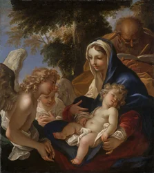 Die Heilige Familie mit Engeln, ca. 1700